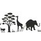 Animal Silhouette Wall Stencil | 2761 by Designer Stencils | Animal & Nature Stencils | Reusable Art Craft Stencils for Painting on Walls, Canvas, Wood | Reusable Plastic Paint Stencil for Home Makeover | Easy to Use & Clean Art Stencil